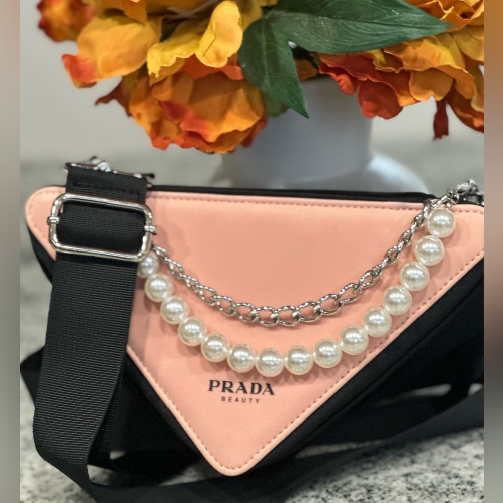 Prada Pink and Black Cosmetic Bags with Structured Design - Picture 2 of 3